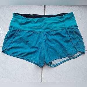Lululemon Shorts Women's 6 Teal Run Times 4" Athletic Running Activewear Sporty